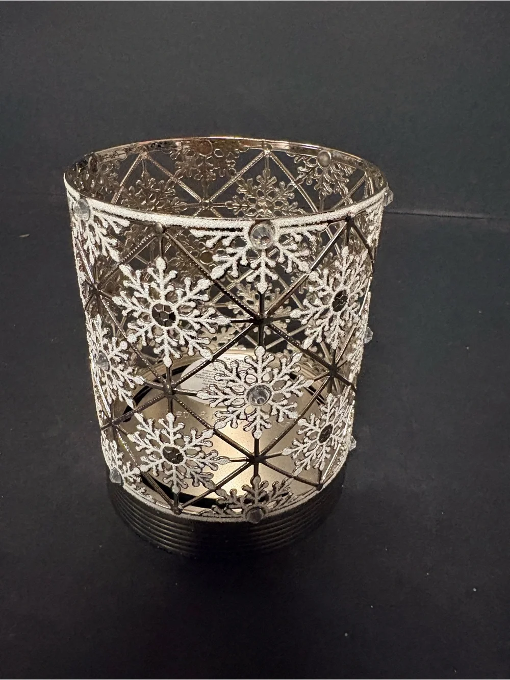 Bath & Body Works Decorative Silver Snowflake Candle Holder - Home Accents